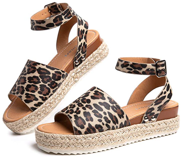 sandalias mujer de plataforma de leopardo verano 2021